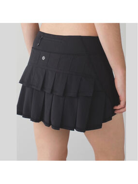 Lululemon Run Pace Setter Skirt Women’s Size 4 Tall Black Skort Zipper Pocket